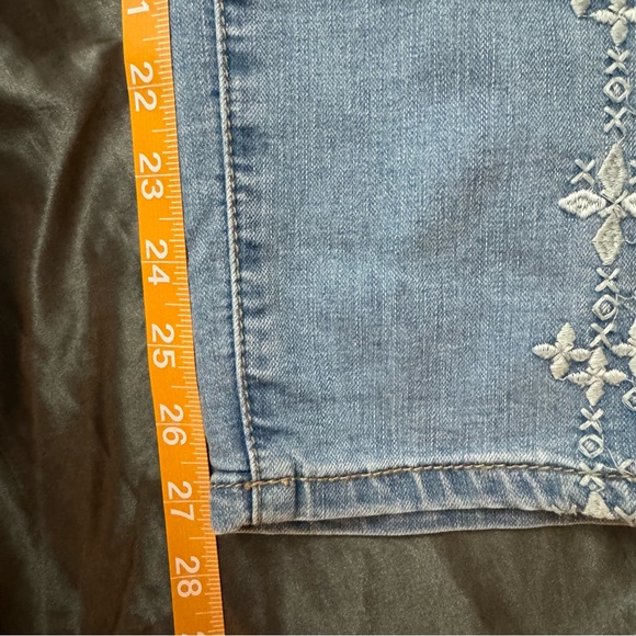 Earl jeans skinny ankle embroidered jeans light wash denim size 4 - Picture 11 of 12